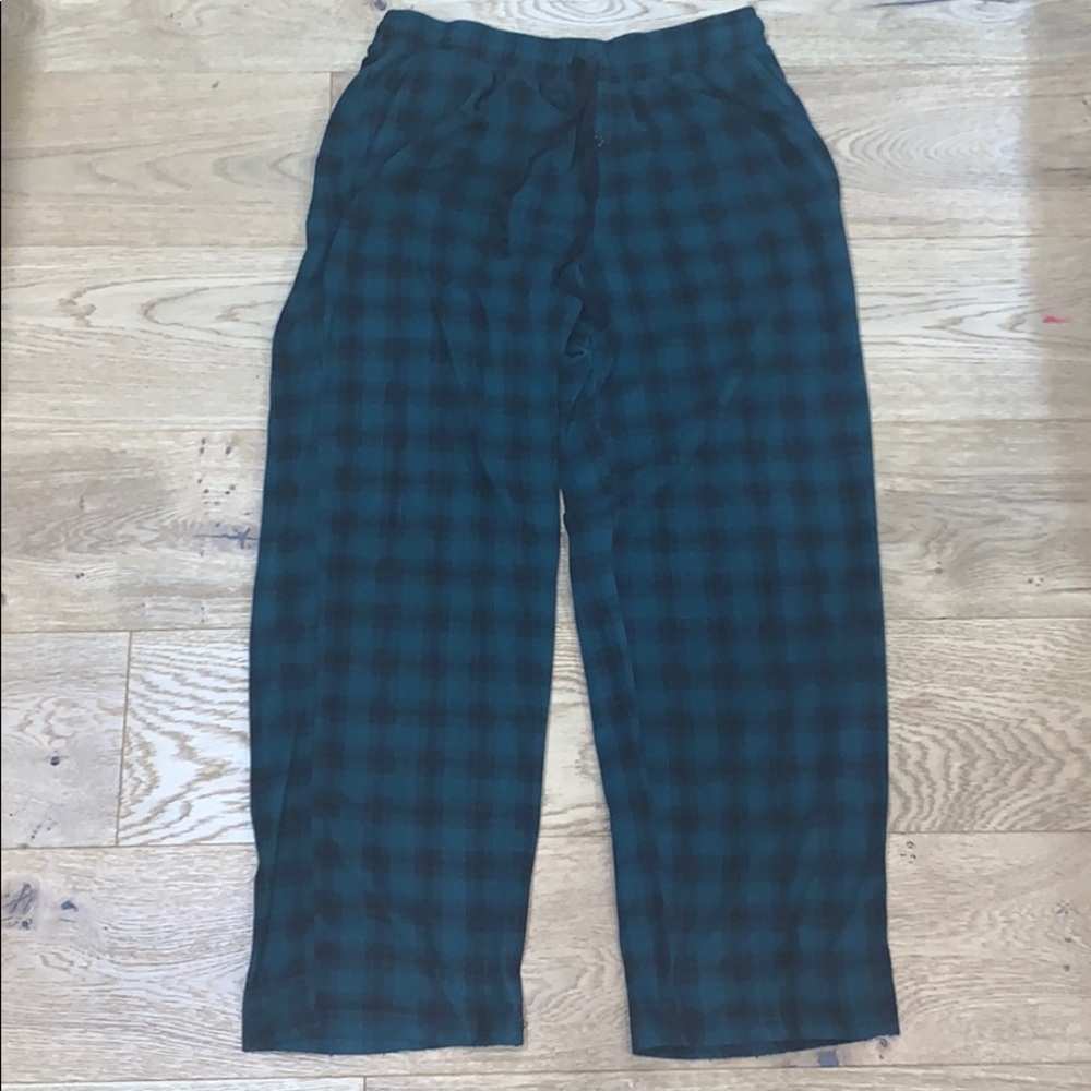 Green and Black Plaid Pajama Pants Large Ande